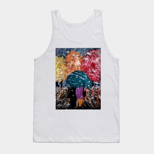 Couple walking through a snow Strom. Tank Top by kkartwork